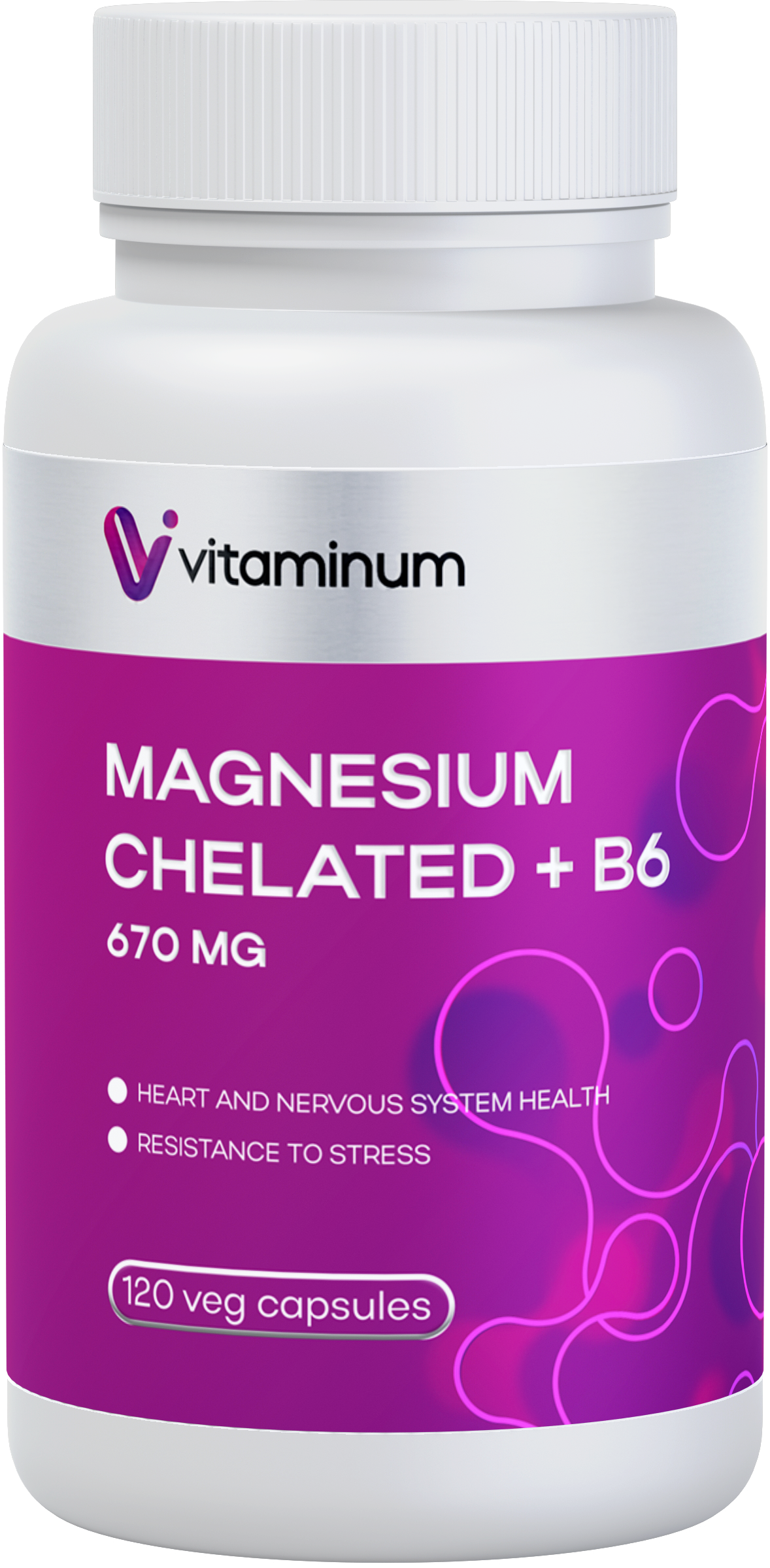  Vitaminum МАГНИЙ ХЕЛАТ + витамин В6 (670 MG) 120 капсул 800 мг  в Сортавале